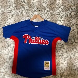 Mitchell & Ness Phillies Kids Blue and Red Jersey